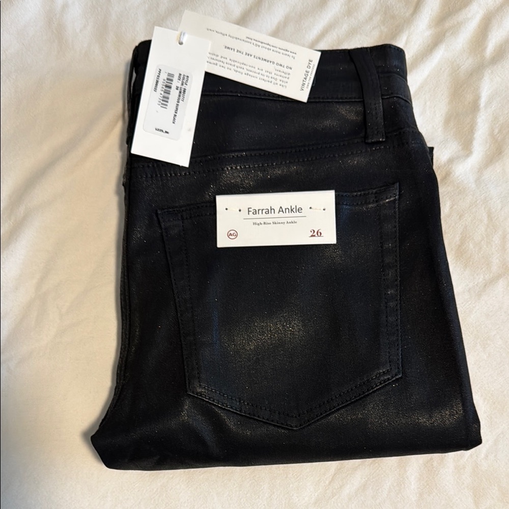 NWT AG Farrah Ankle Luminous Super Black Women's Jeans